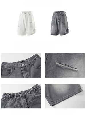 Hole Denim Five Points Shorts