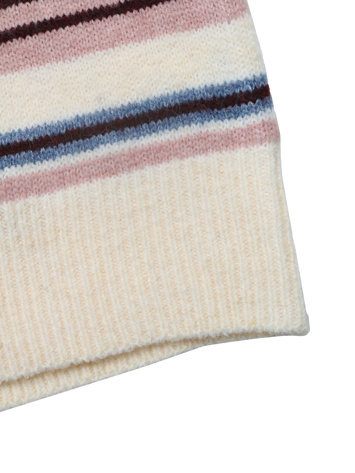 Striped Polo Neck Knit Sweater
