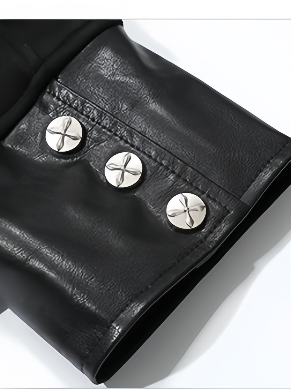 Vibe Leather Armor Splicing Deconstruction Hooded Zipper Jacket