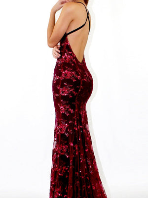 Camisoles V-neck Backless Sequins Lace Up Formal Dress Dinner Maxi Dresses