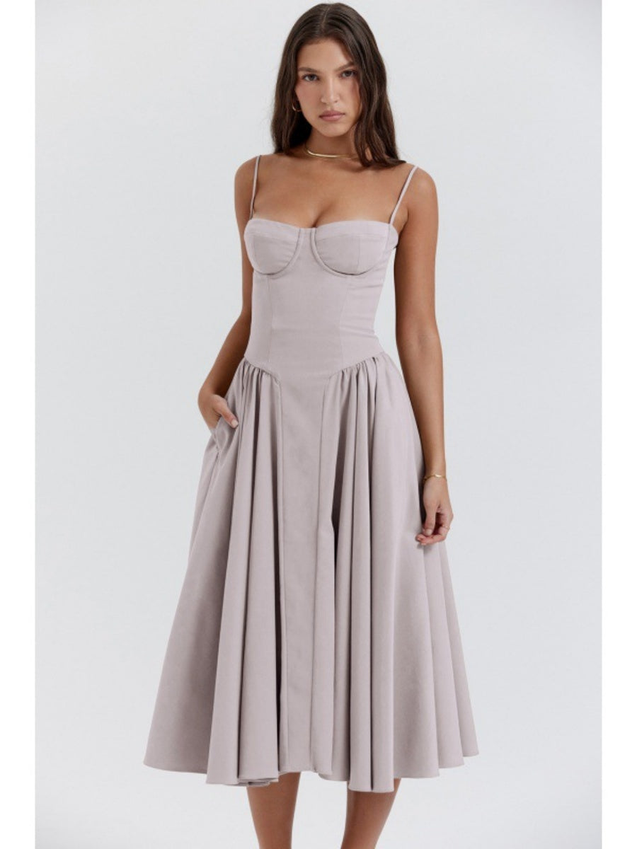 Camisoles Big Swing Solid Color Midi Dresses