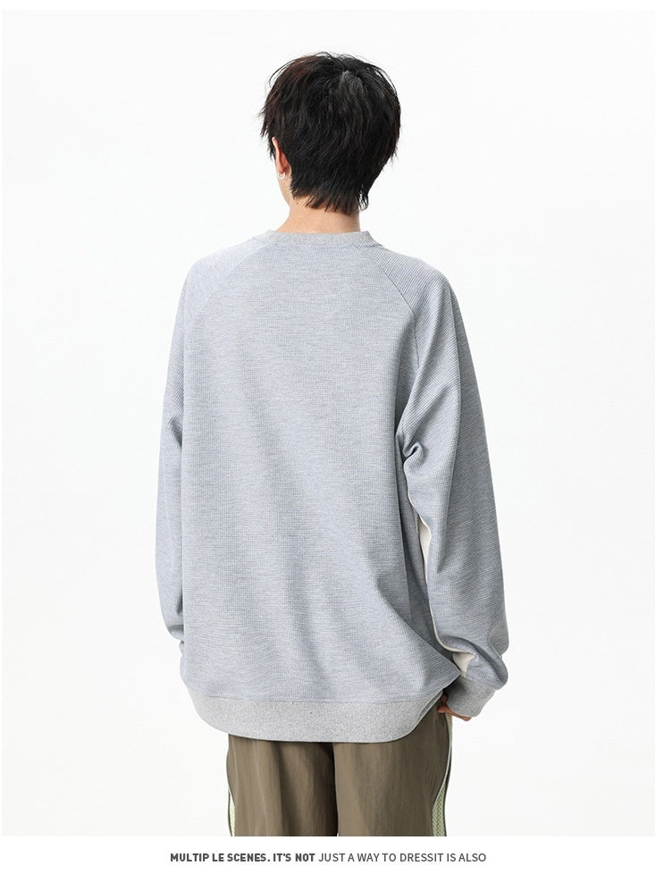 Liber Autumn Neutral wear Color matching Solid Color T-shirts