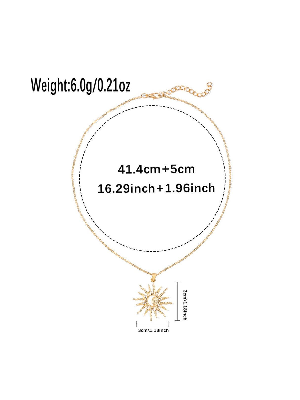 Alloy Sun Necklace