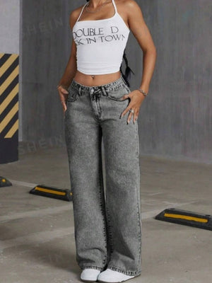 Liber Autumn Women's Embroidery Bow Jeans