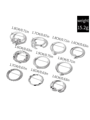 Star And Moon Diamond Ring Set