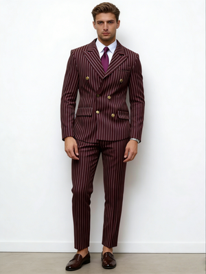 Stripes Business Dinner Wedding Suit 2-piece Sets Set