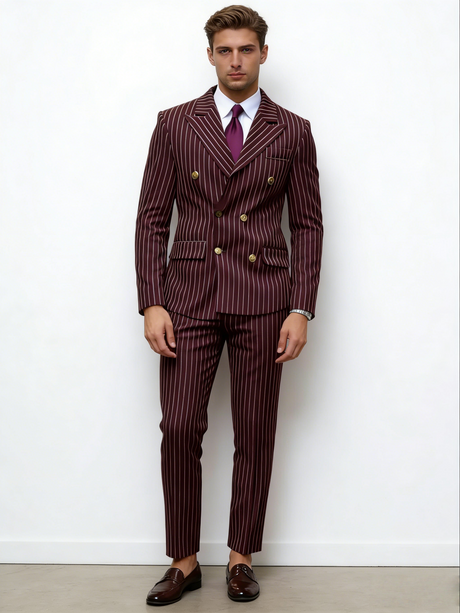 Stripes Business Dinner Wedding Suit 2-piece Sets Set