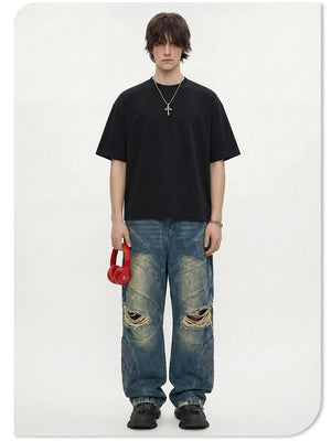 Color-blocked Cropped T-shirt