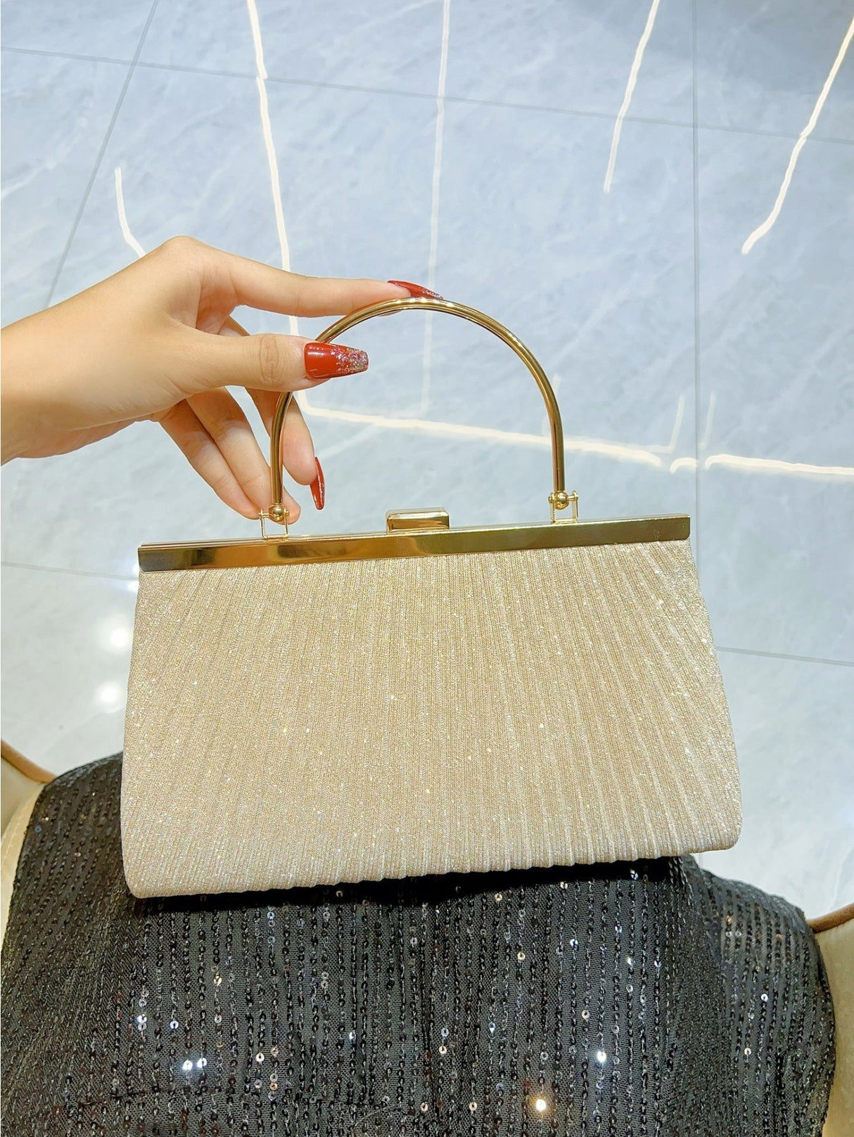 Liber Four Seasons ACC Sequined Small Square Bag