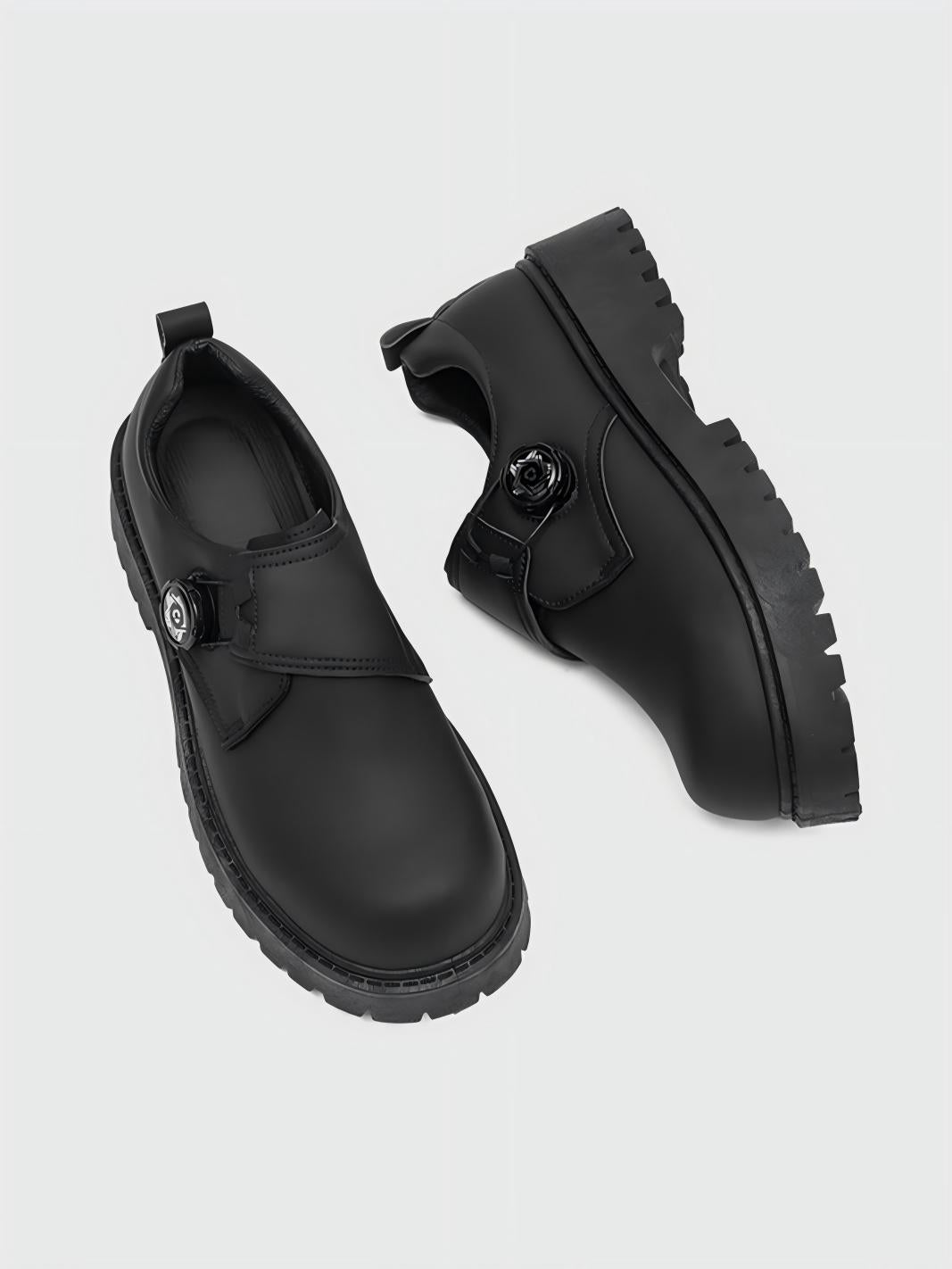 Chaussures Derby rétro à plateforme à grosse tête