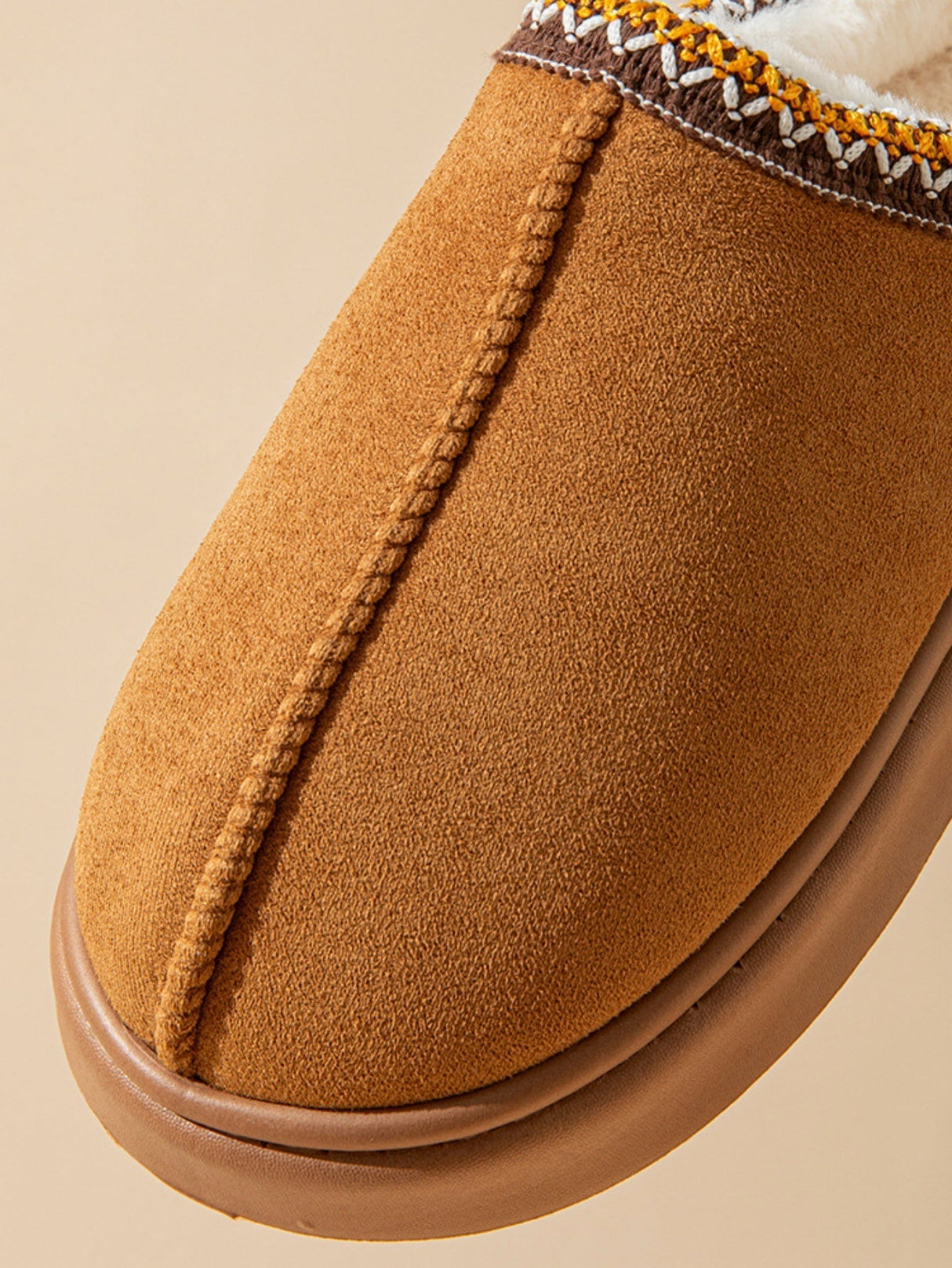 Solid Color Stitching Thick-soled Slippers