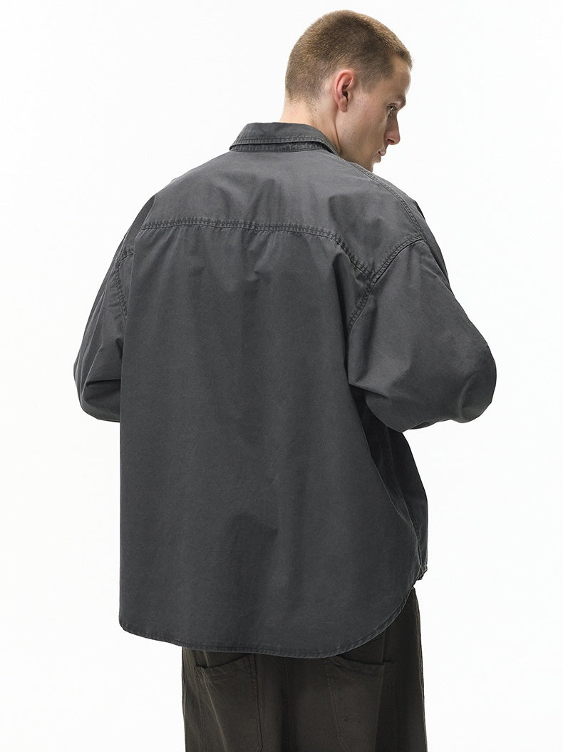 Liber Autumn Neutral wear Pocket decoration Solid Color Shirts