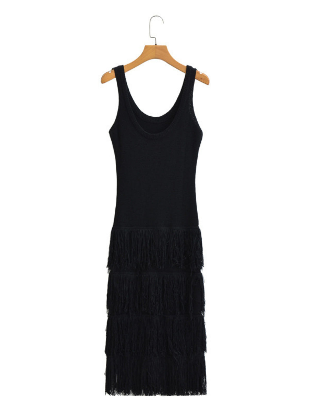 Hem Tassels Camisole Knit Maxi Dresses