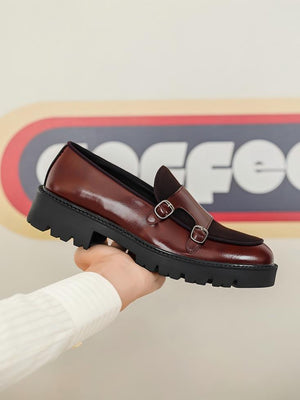 Patchwork Platform Slip-on Loafers