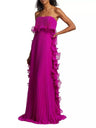 Pleated Strapless Maxi Dress