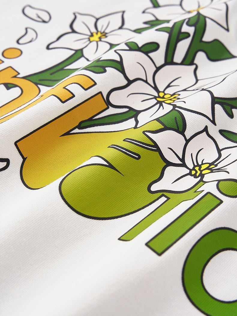 Floral Loose-fit T-shirts