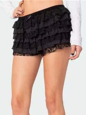 Y2K Lace Trim Multi-tiered Cake Skirt Sweet Short Skirt