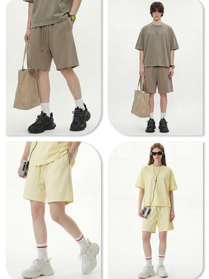 Leisure Washing Water Fade Loose-fit Five Points Shorts
