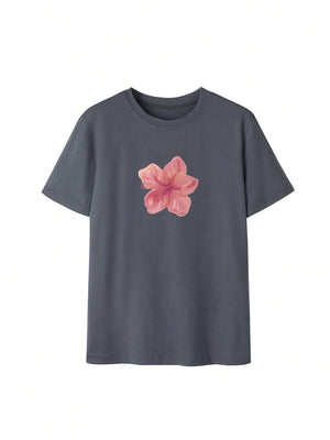 Casual And Versatile 3D Letter Pattern T-shirt