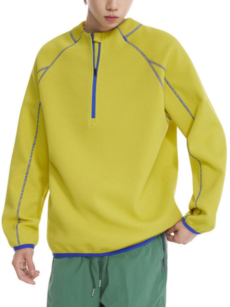 Color-blocked Line Loose-fit Sweatshirts&Hoodies