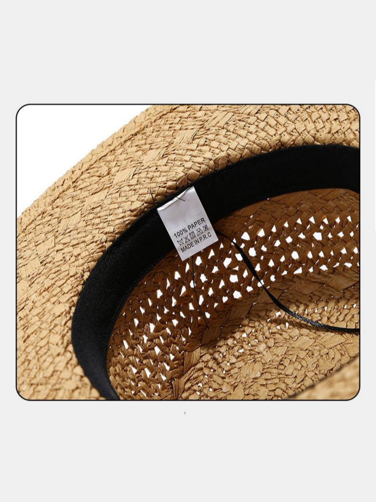 Flat-topped, Openwork Straw Hat For Sun Protection