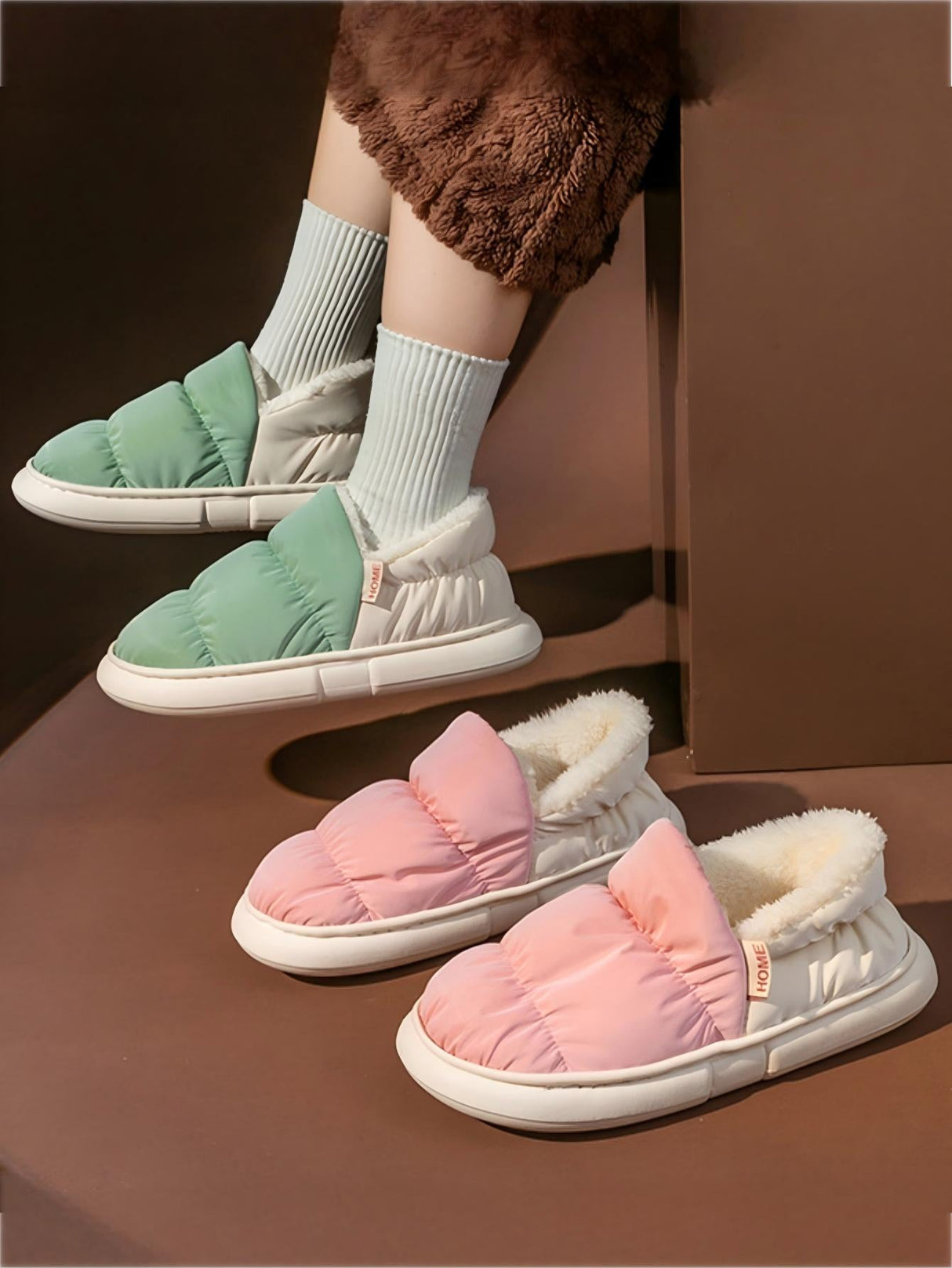 Colorblock Pleated Flats