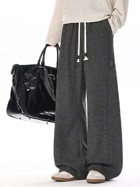 Patchwork Wide-leg Loose-fit Sweatpants