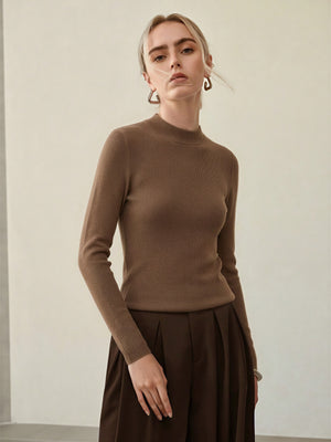 100% Merino Cotton & Wool Seamless Turtleneck Sweater