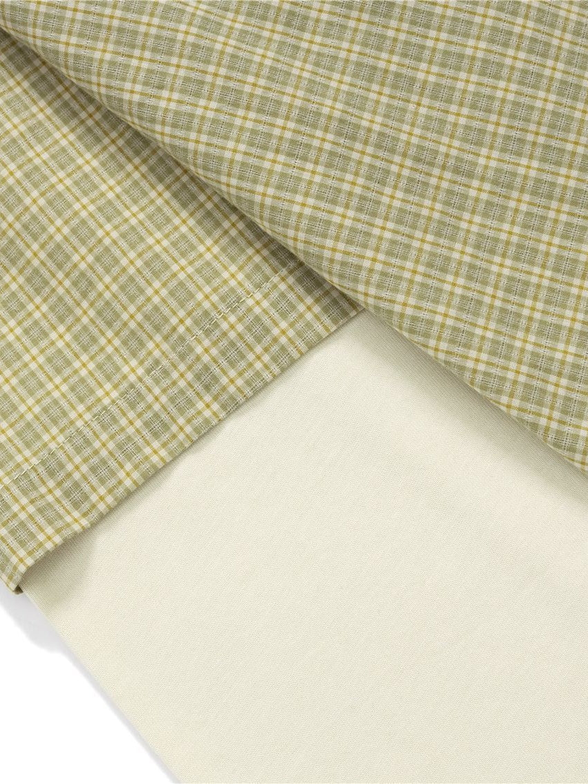 Liber Autumn Neutral wear Fake two pieces Plaid Shirts