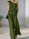 Bandage Jacket Wide-leg Pants Set 2-piece Sets