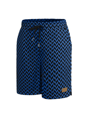 Herringbone Pattern Breathable Stretch Five Points Shorts