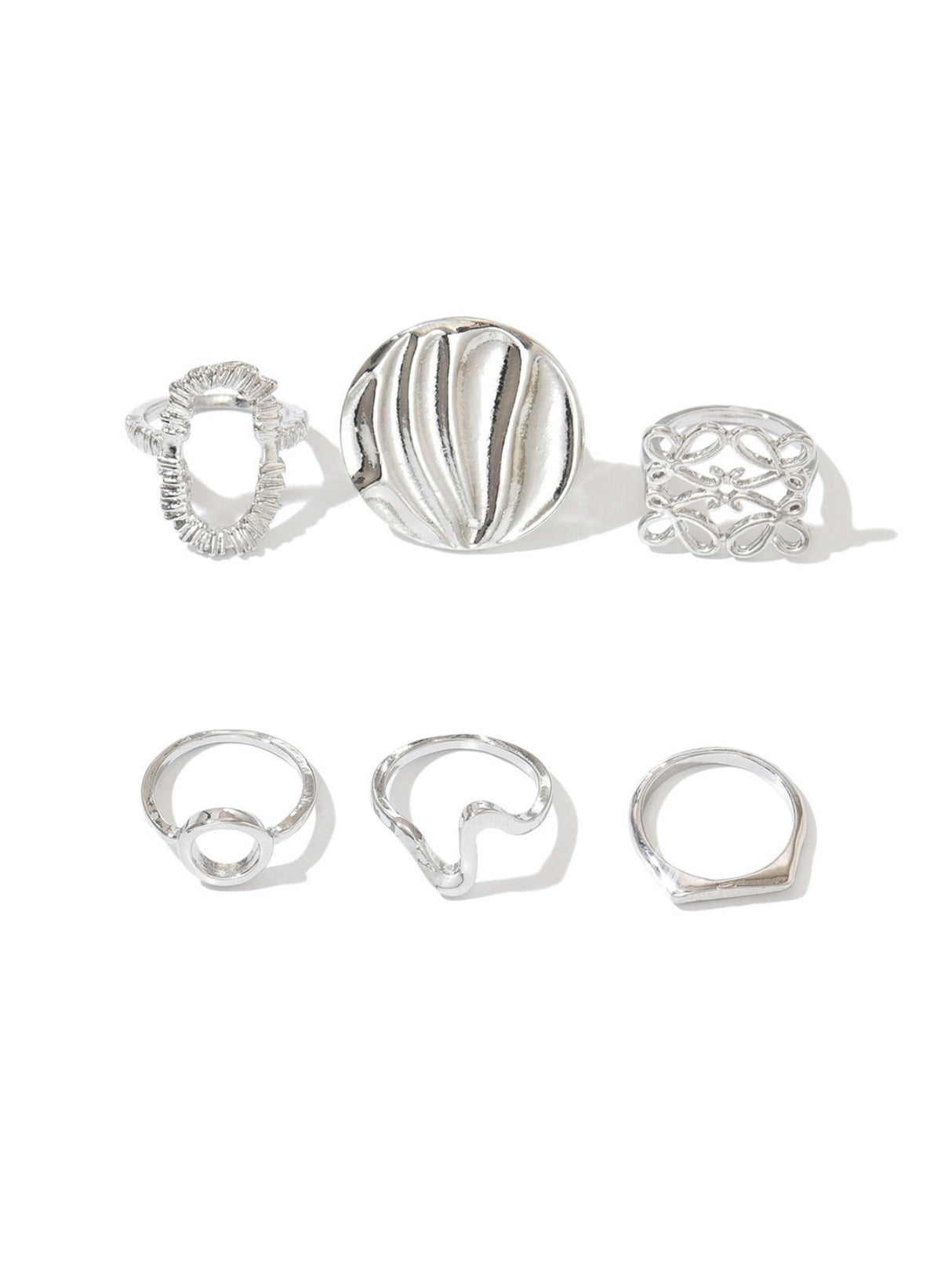 Geometric Openwork Ring Set