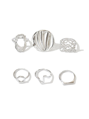 Geometric Openwork Ring Set