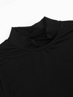 Fur Trim On Cuffs Solid Color Bodysuit