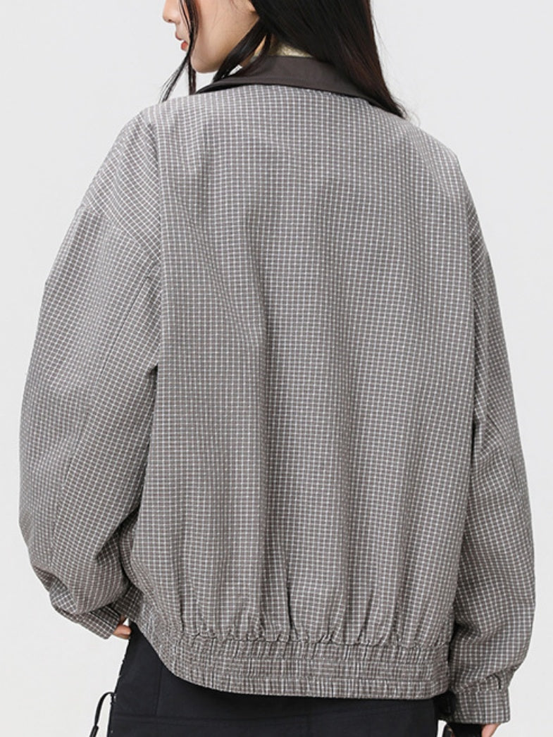 Old Money Style Plaid Color-blocked Layered-look Jackets