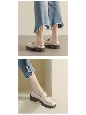 Liber Spring and Autumn Thick-soled Metal Buckle Women's Loafers