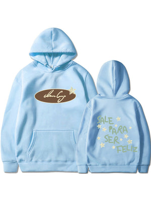 Bemalung geometrischer Muster, lockere Kapuzenpullover.