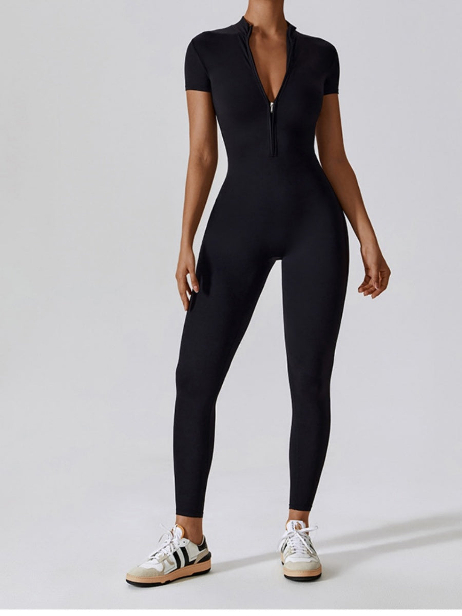 Short-sleeved High Elastic Waist Slimming And Shaping Yoga Fitness Outdoor Jumpsuits/pants