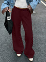 Drawstring Relaxed Exercise Mid-low Waist Sweatpants
