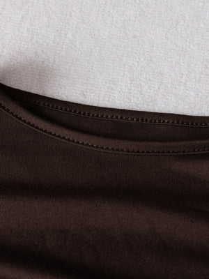 Pleated Design Long-sleeved Round Neck A-line Dress
