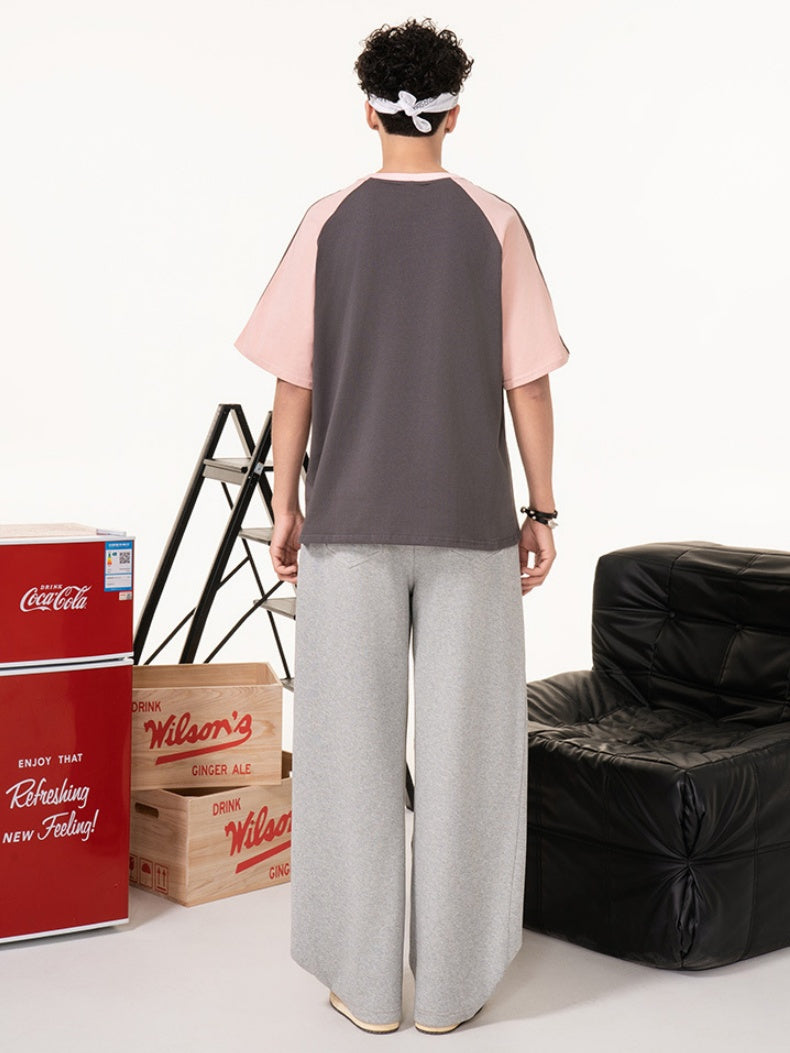 Stripes Patchwork Cooling Sensation Color-blocked T-shirts