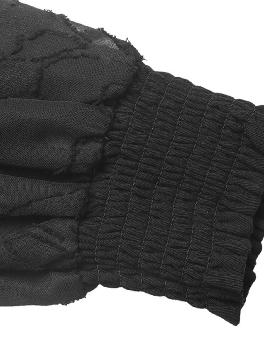 Trim V-neck Lace Long Sleeve Midi Dresses