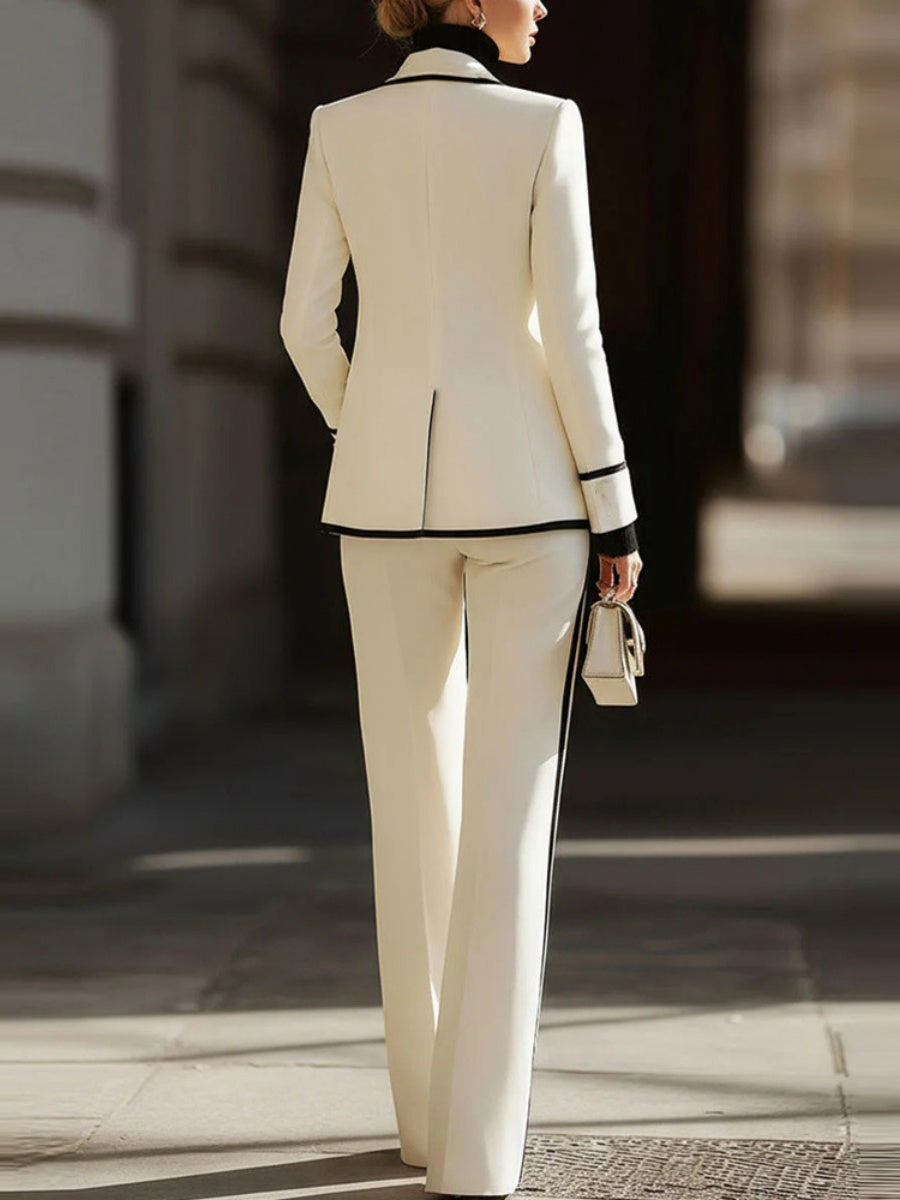 Long Sleeve Lapel Suit Pants Suit Trousers Set 2-piece Sets