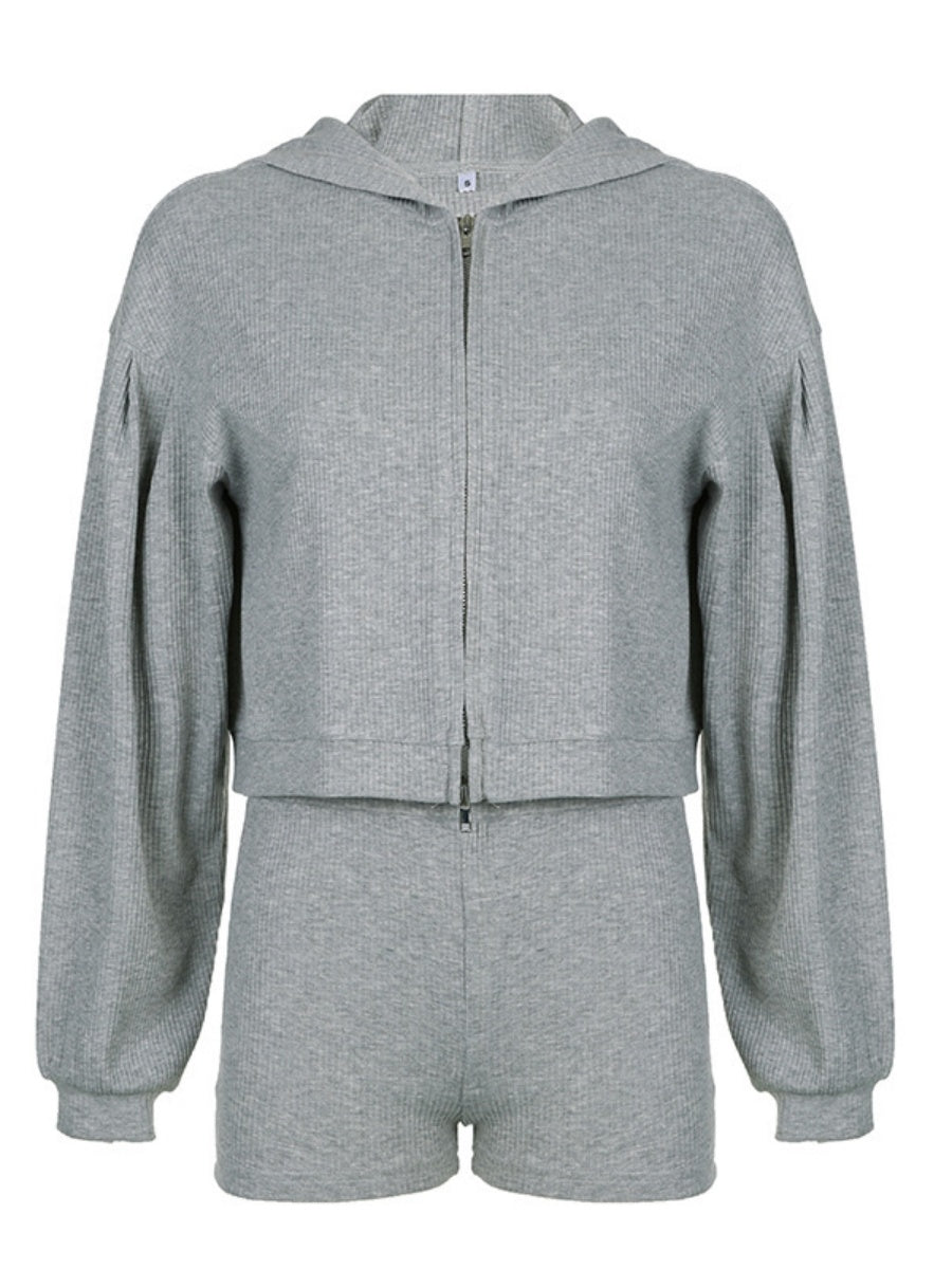 Coat Tank Tops Cropped Sports Zipper Solid Color 3-piece Sets