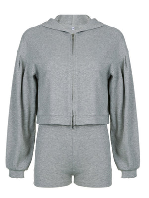 Coat Tank Tops Cropped Sports Zipper Solid Color 3-piece Sets