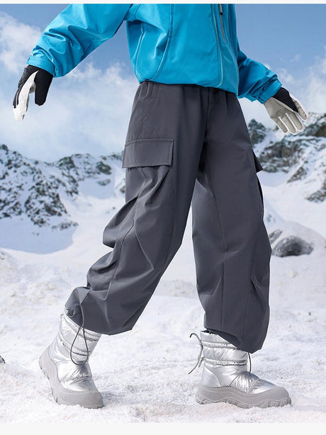 Outdoor Windproof Thickening Ski Water-repellent Keep Warm Cargo Trousers