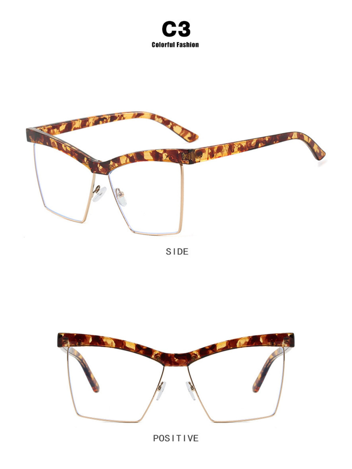 Leopard Print Full-frame Square Fashion Glasses