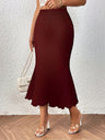 Knitting Jacquard Elastic Hip Body Fishtail Skirt Skirts