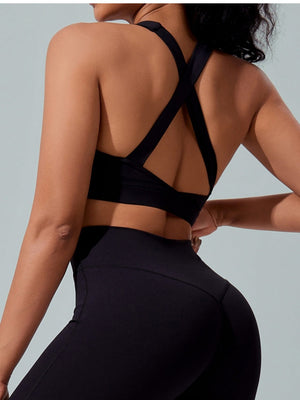 Tight Fit Yoga Sports Quick-drying Three-piece Gym Outfit