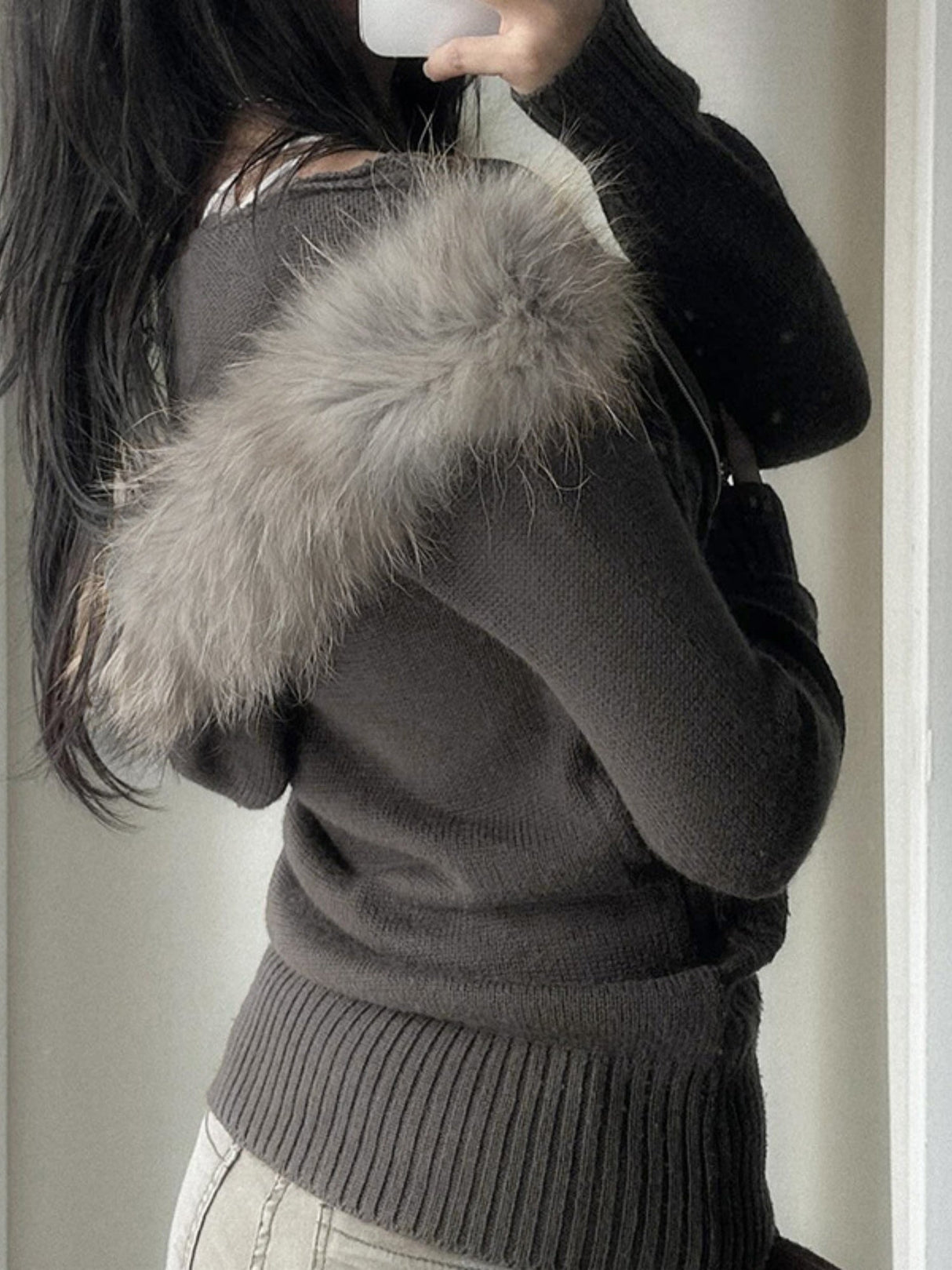 Twisted Dough Sticks Plush Patchwork Hoodies Zipper Sweater Cardigan